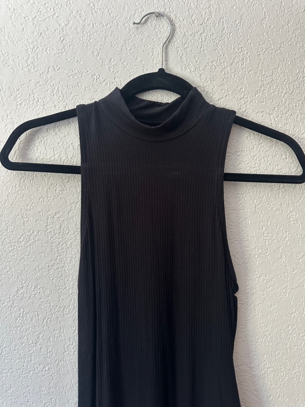 Hollister Black Ribbed Sleeveless Mock Neck Bodysuit